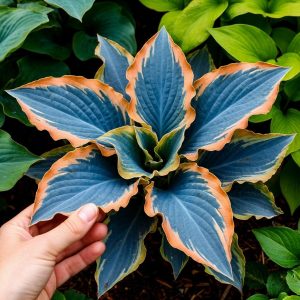 Хоста Океан Вью купить по цене от 960р. в интернет-магазине «Посадика» с доставкой почтой в в Снегирие и по всей России – [изображение №1].