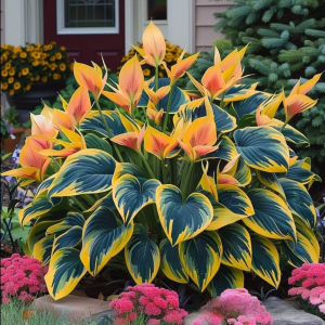 Хоста Флейм Данс купить по цене от 650р. в интернет-магазине «Посадика» с доставкой почтой в в Снегирие и по всей России – [изображение №1].